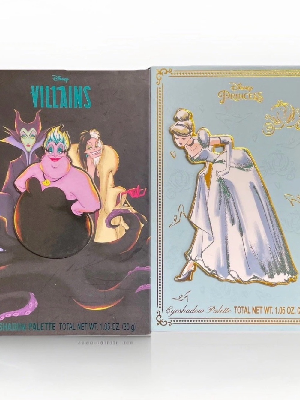 (2) Disney Villians & Princess Cinderella 12 Color Eyeshadow Makeup Palettes New